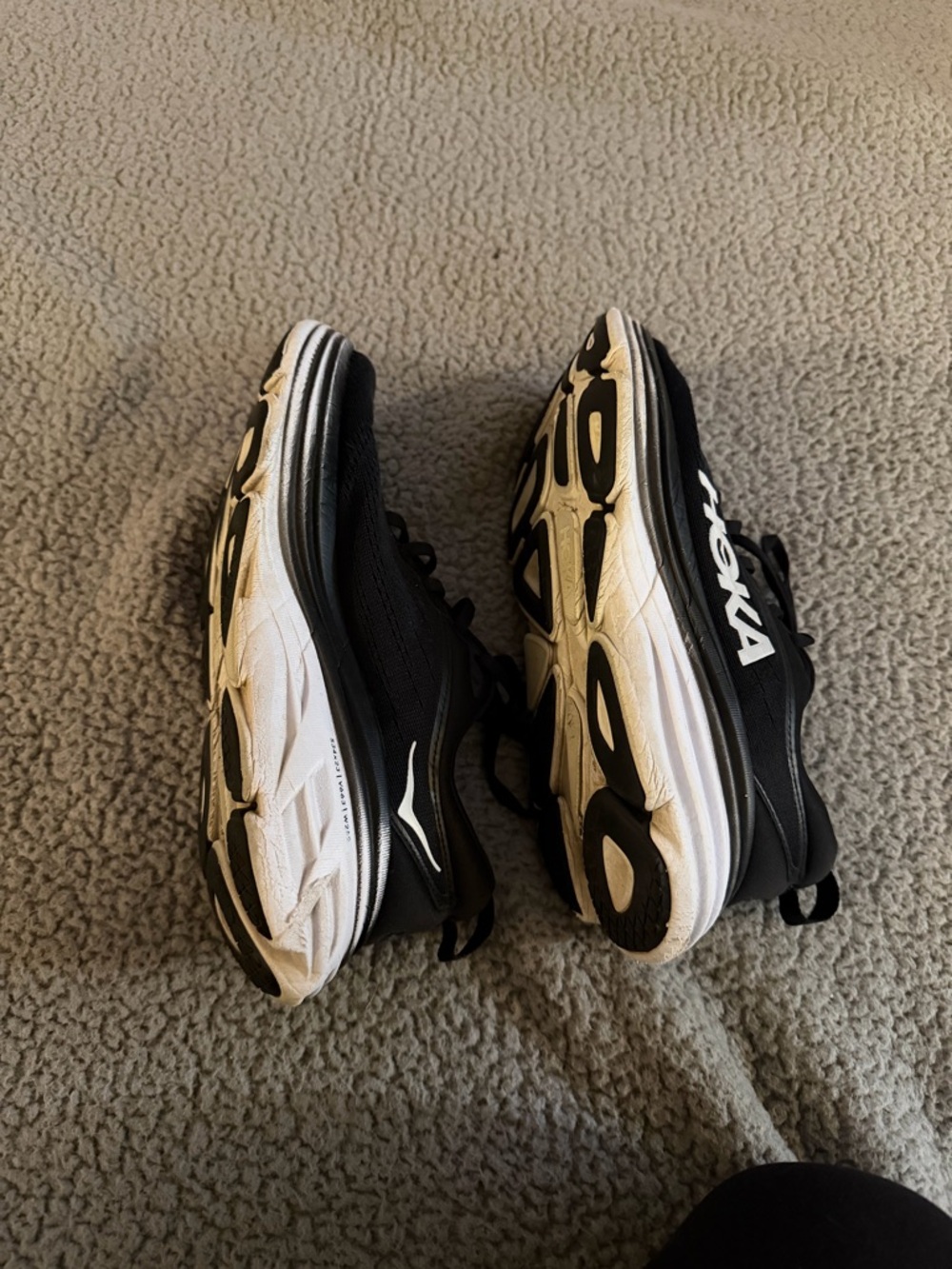 Hoka One One Men's Black and White Running Shoes - Picture 5 of 5